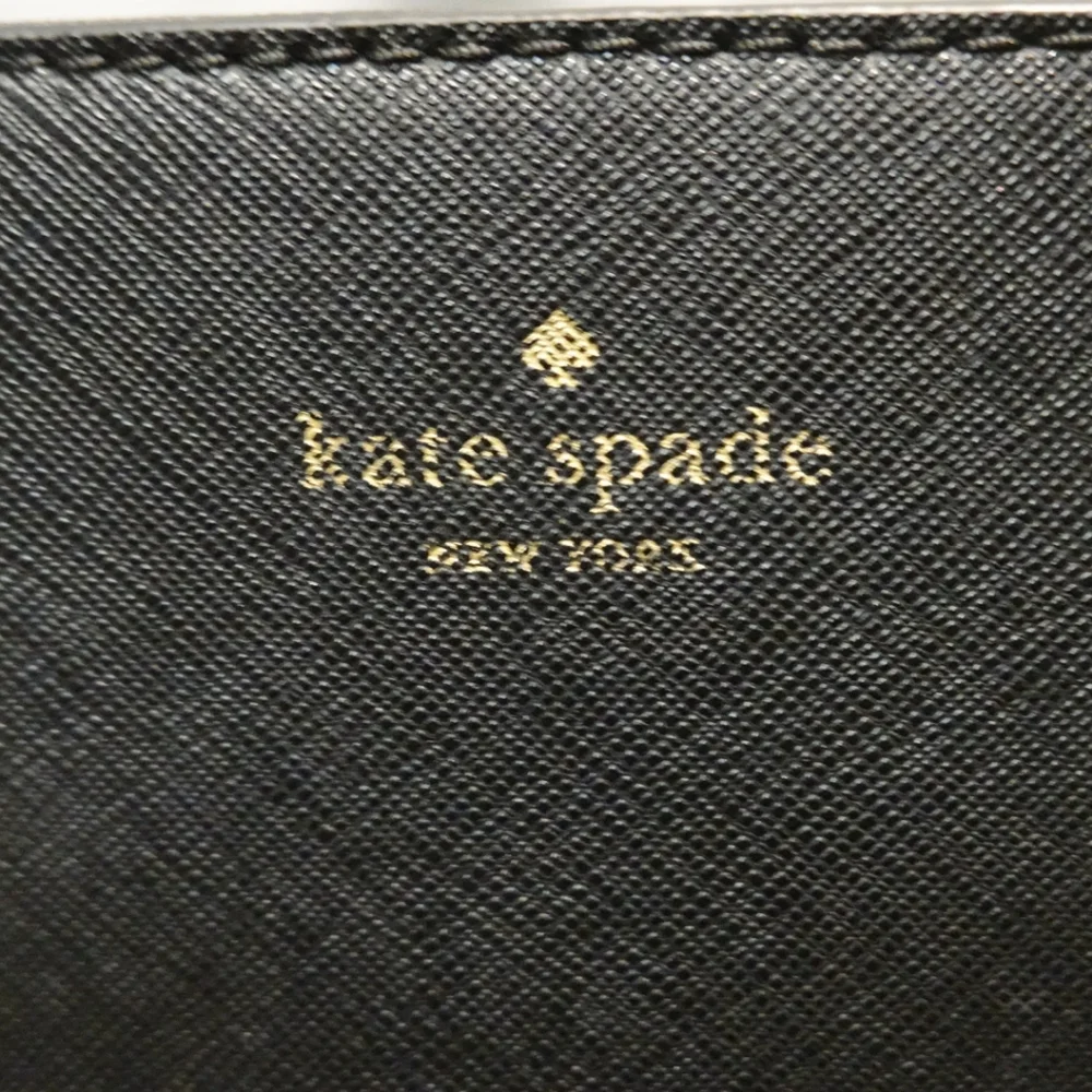 KATE SPADE Laurel Way Black Leather Satchel with Diamond Studded Bow Detail - Picture 10 of 13